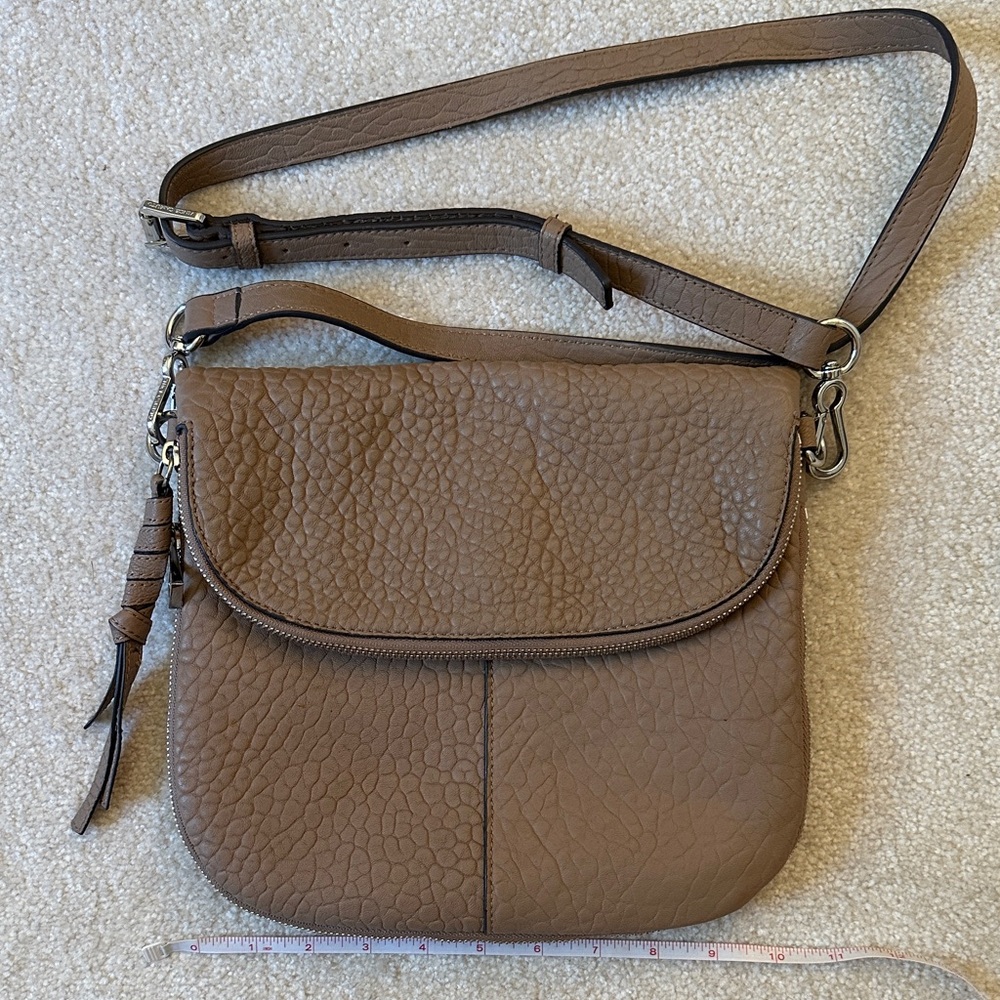Vince Camuto Pebbled Tan Crossbody Bag